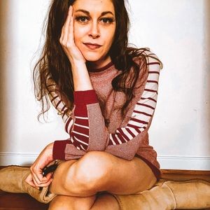 BDG Red & Cream Retro-Inspired Striped Sweater (M)